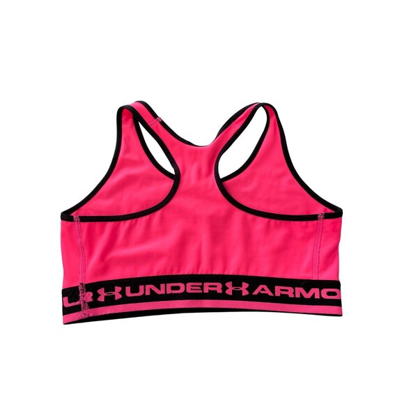 Under Armour Racerback Sports Bra Size Small Pink Black Athleisure Fitness Yoga - Picture 1 of 6